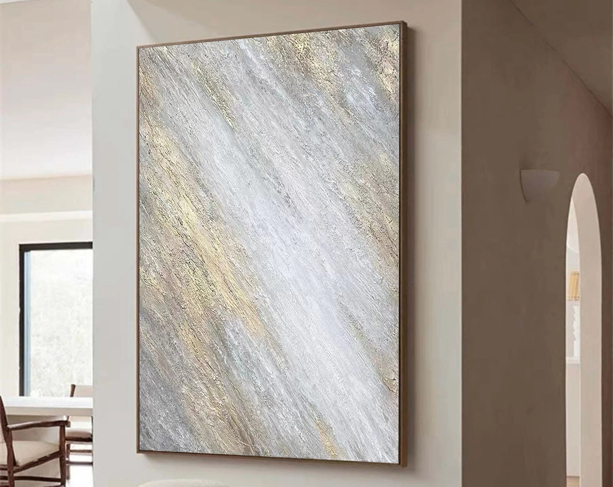 Multicolor Shimmering Veil Abstract Textured Canvas Art - Artwallpainting