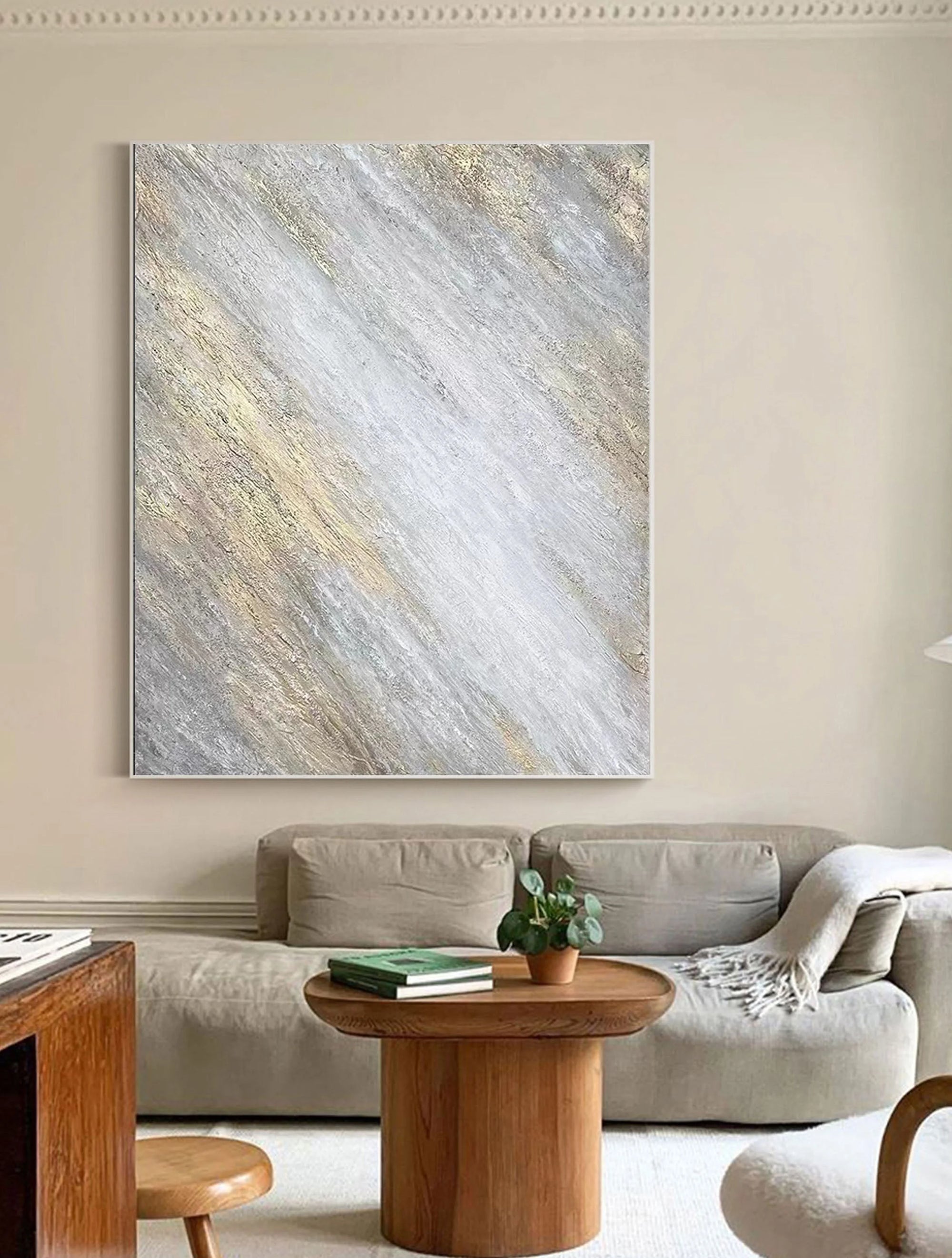 Multicolor Shimmering Veil Abstract Textured Canvas Art - Artwallpainting