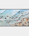 Multicolor Shoreline Bliss Textured Beach Day Art - Artwallpainting