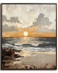 Multicolor Shoreline Dusk - Hand-Painted Seascape Oil Painting - Artwallpainting
