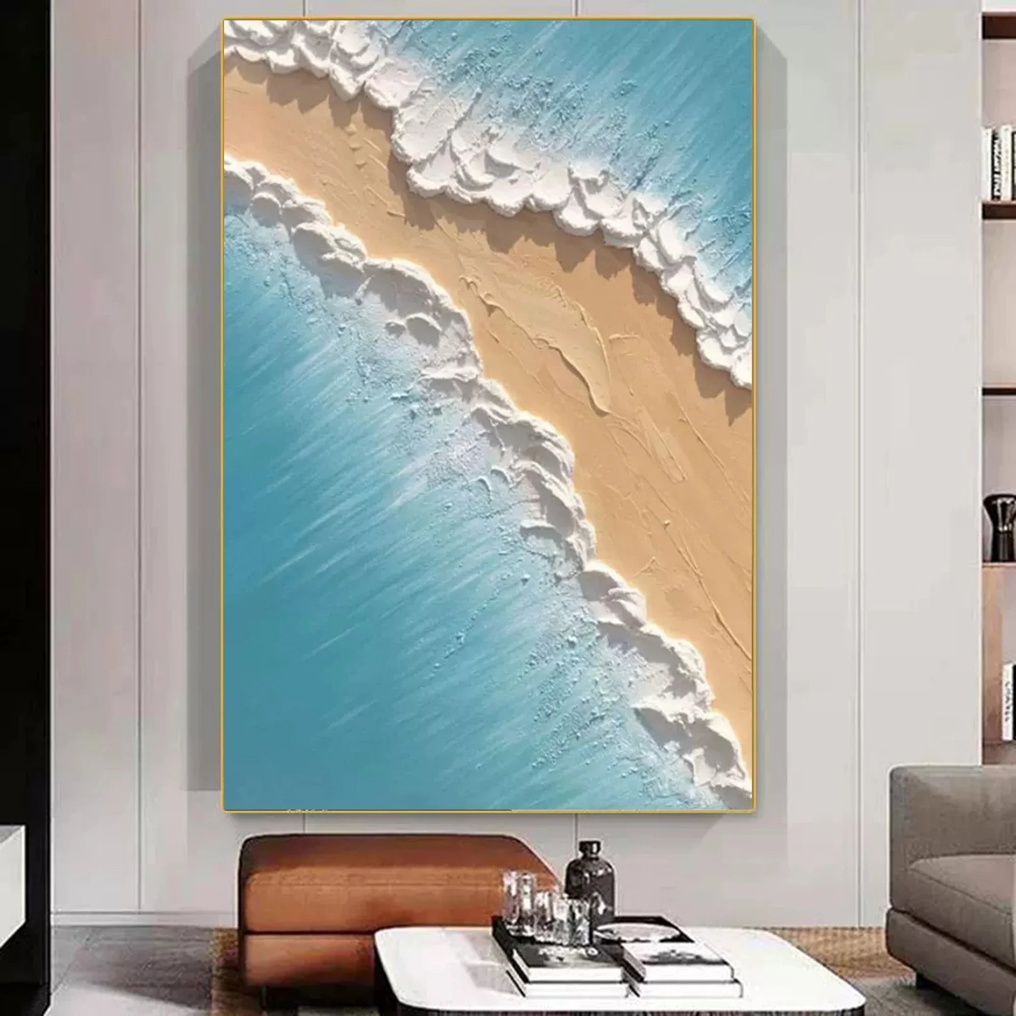 Multicolor Shoreline Serenity Canvas Painting For Home Decoration - Artwallpainting