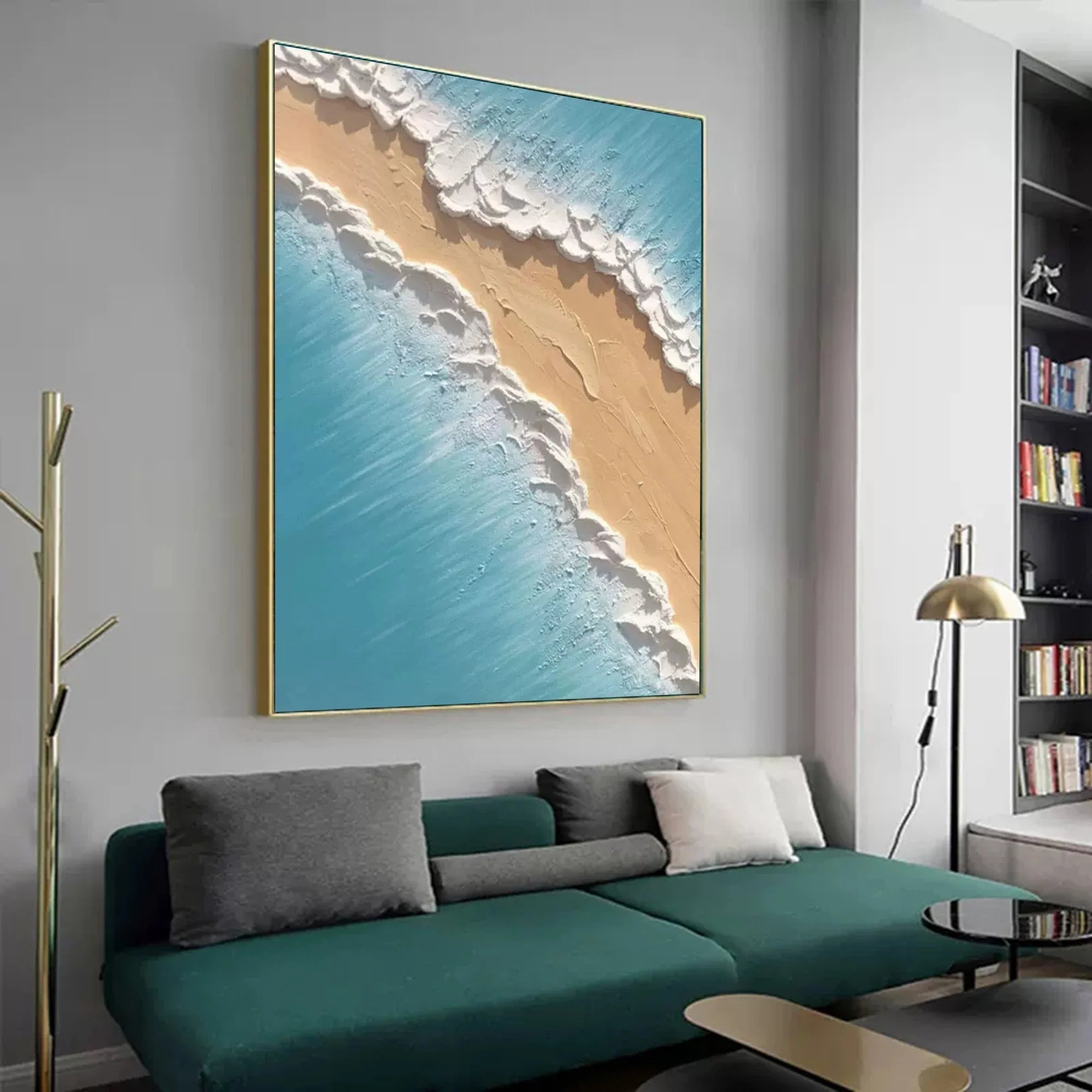 Multicolor Shoreline Serenity Canvas Painting For Home Decoration - Artwallpainting