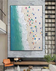 Multicolor Shoreline Serenity Textured Beach Umbrella Art - Artwallpainting