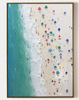 Multicolor Shoreline Serenity Textured Beach Umbrella Art - Artwallpainting