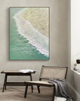 Multicolor Shoreline Whisper Textured Ocean Abstract Art - Artwallpainting
