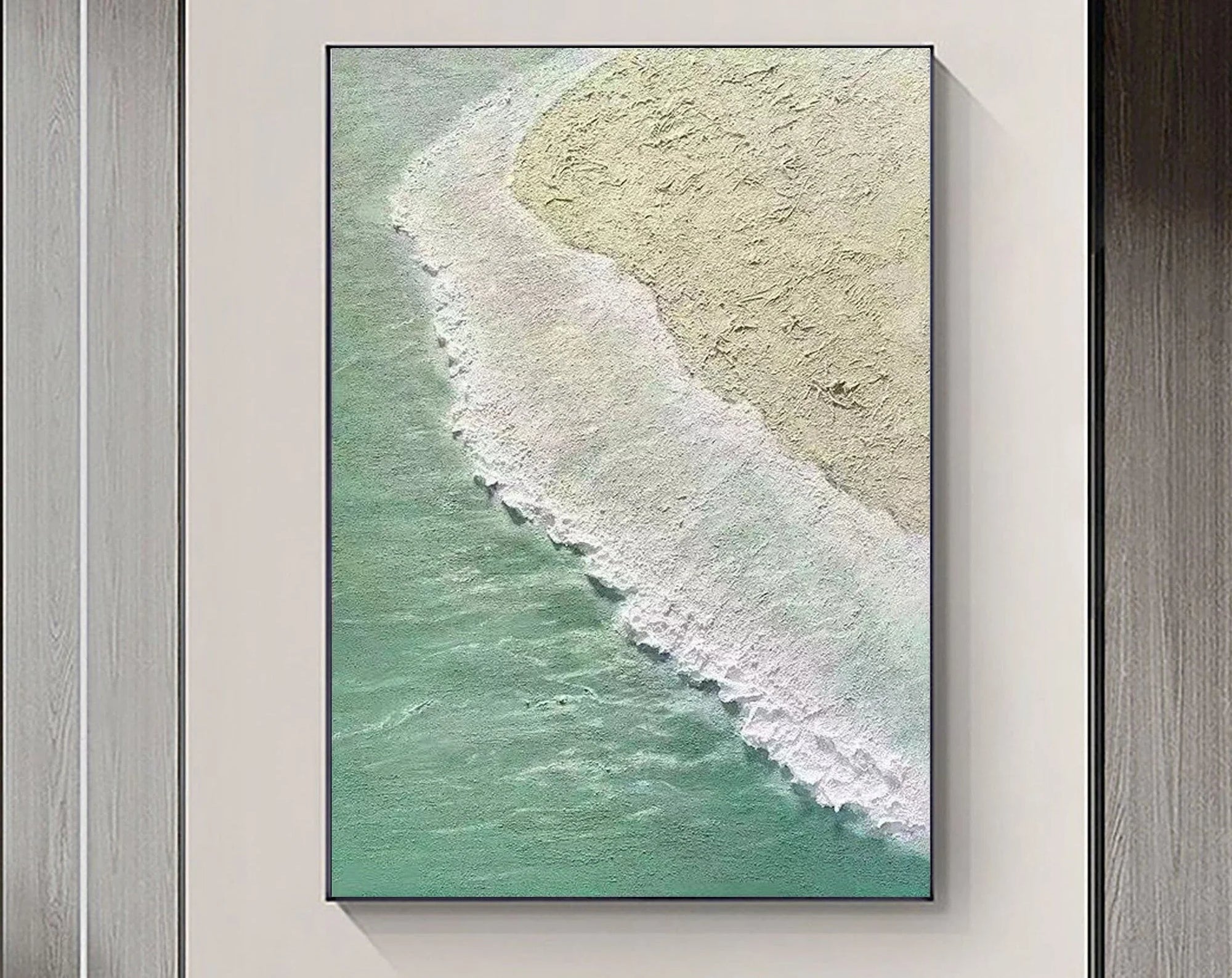Multicolor Shoreline Whisper Textured Ocean Abstract Art - Artwallpainting