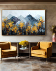 Multicolor Silence Abstract Autumn Mountainscape Canvas Painting - Artwallpainting