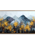 Multicolor Silence Abstract Autumn Mountainscape Canvas Painting - Artwallpainting