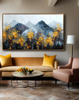 Multicolor Silence Abstract Autumn Mountainscape Canvas Painting - Artwallpainting