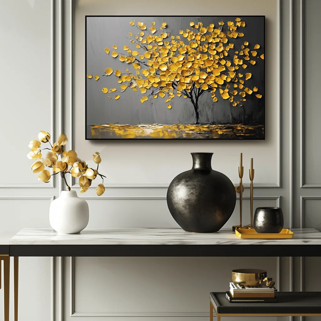 Multicolor Silence-Modern Hand-Painted Tree Of Life Abstract Wall Oil Painting - Artwallpainting