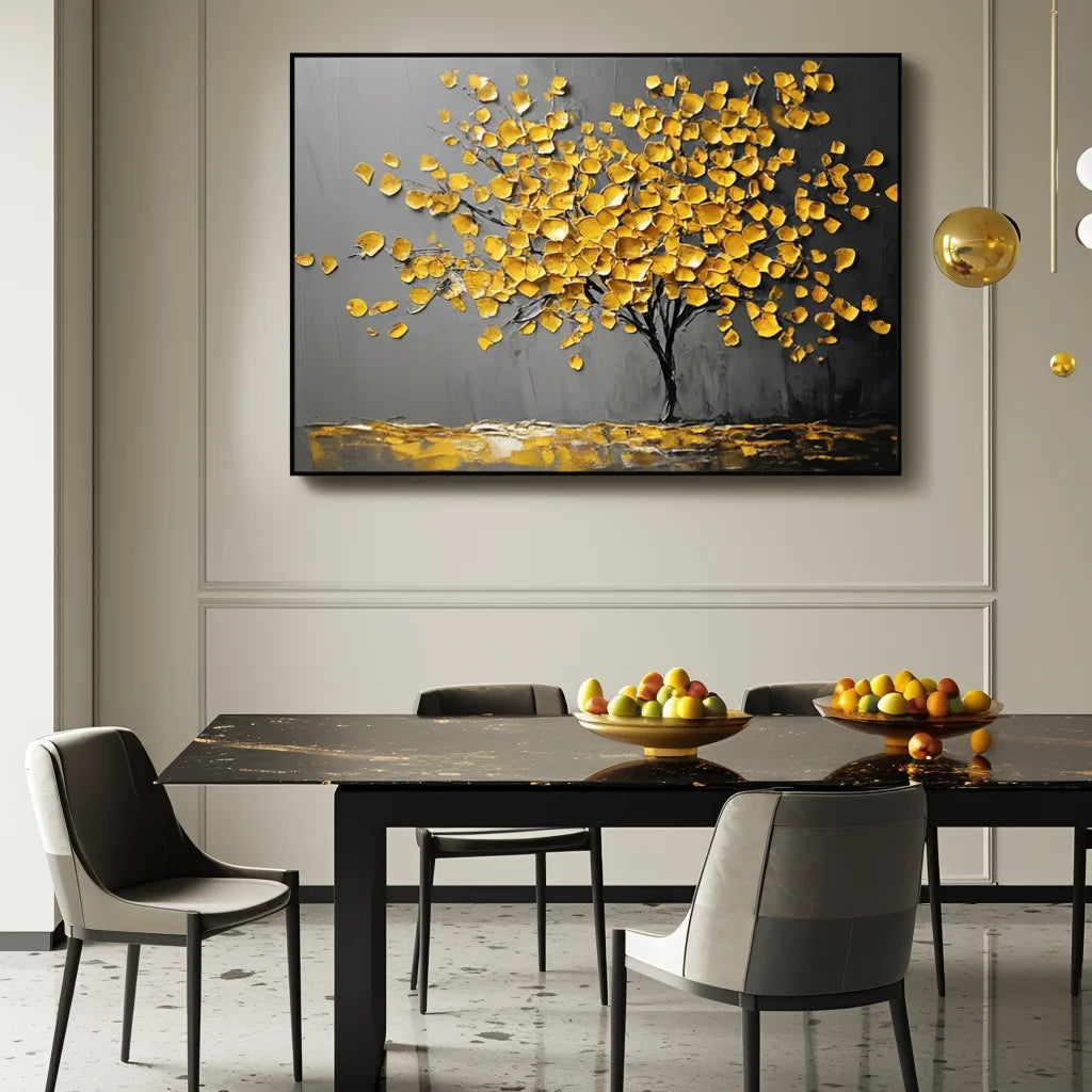 Multicolor Silence-Modern Hand-Painted Tree Of Life Abstract Wall Oil Painting - Artwallpainting