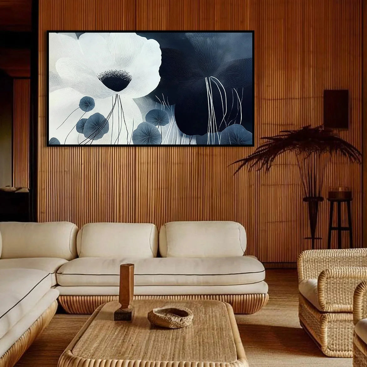 Multicolor Silent Bloom-Modern Minimalist Cold Tone Elegant Flower Wall Art Oil Painting - Artwallpainting