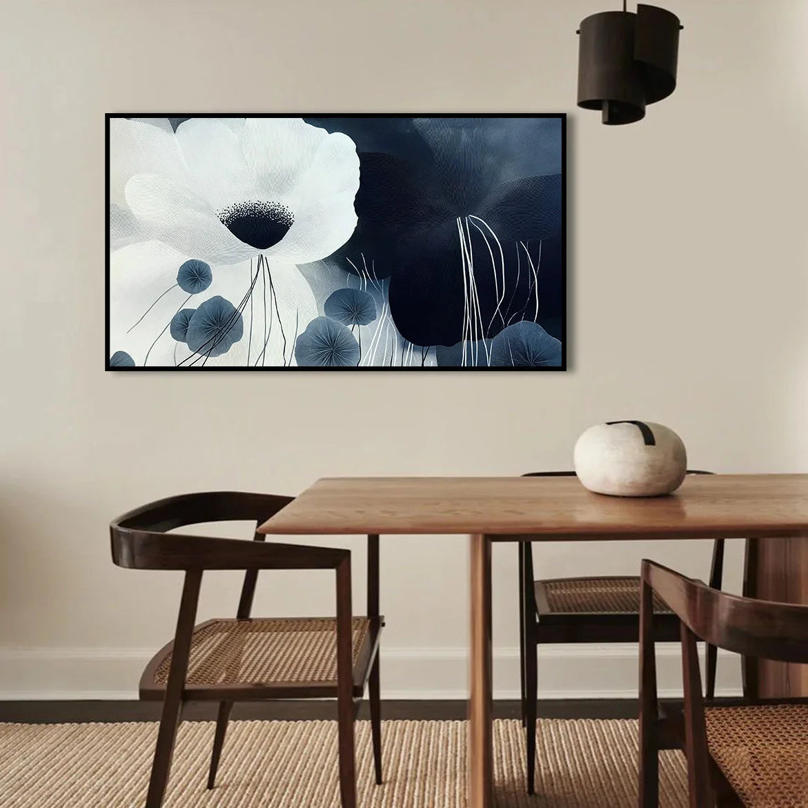 Multicolor Silent Bloom-Modern Minimalist Cold Tone Elegant Flower Wall Art Oil Painting - Artwallpainting