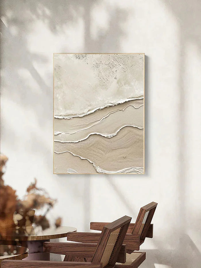 Multicolor Silent Dunes - Minimalist Textured Abstract Oil Painting In Neutral Tones - Artwallpainting