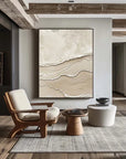 Multicolor Silent Dunes - Minimalist Textured Abstract Oil Painting In Neutral Tones - Artwallpainting
