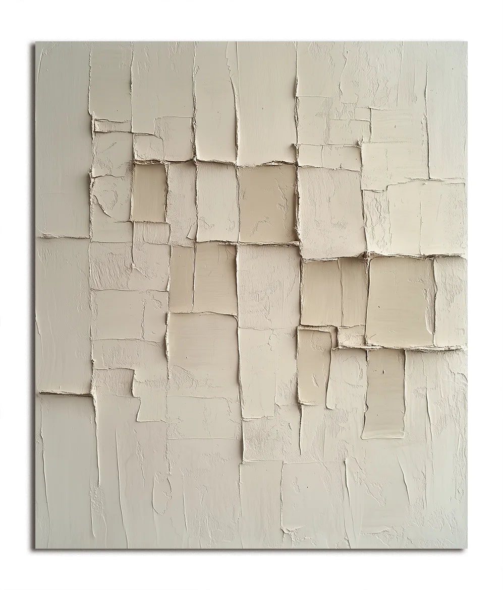 Multicolor Silent Formation-Wabi-Sabi Style Beige Three-Dimensional Abstract Wall Art - Artwallpainting