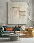 Multicolor Silent Formation-Wabi-Sabi Style Beige Three-Dimensional Abstract Wall Art - Artwallpainting