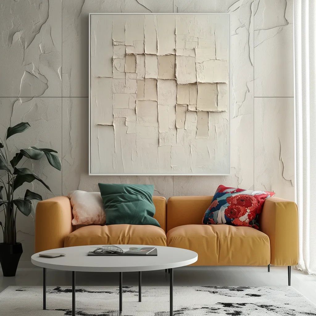 Multicolor Silent Formation-Wabi-Sabi Style Beige Three-Dimensional Abstract Wall Art - Artwallpainting