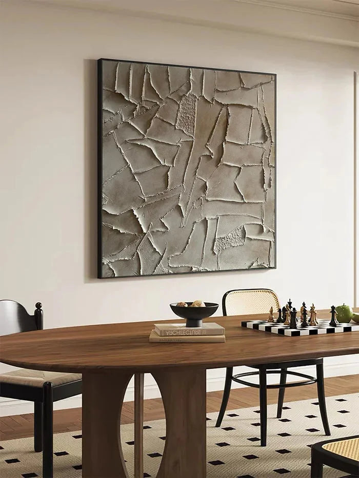 Multicolor Silent Fragments - Minimalist Wabi-Sabi Textured Abstract Oil Painting - Artwallpainting