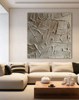 Multicolor Silent Fragments - Minimalist Wabi-Sabi Textured Abstract Oil Painting - Artwallpainting