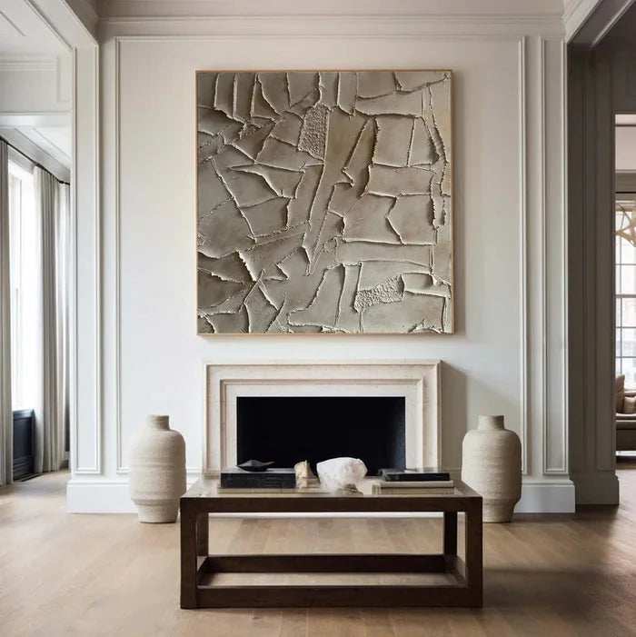 Multicolor Silent Fragments - Minimalist Wabi-Sabi Textured Abstract Oil Painting - Artwallpainting