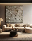 Multicolor Silent Fragments - Minimalist Wabi-Sabi Textured Abstract Oil Painting - Artwallpainting
