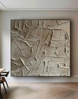 Multicolor Silent Fragments - Minimalist Wabi-Sabi Textured Abstract Oil Painting - Artwallpainting