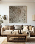 Multicolor Silent Fragments - Minimalist Wabi-Sabi Textured Abstract Oil Painting - Artwallpainting