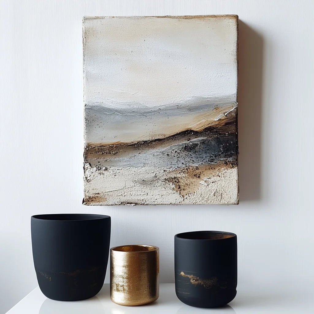 Multicolor Silent Horizon - Abstract Wall Art Of Natural Atmosphere In Indoor Or Bedroom - Artwallpainting