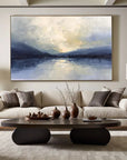 Multicolor Silent Horizon - Hand-Painted Blue Abstract Landscape Oil Painting - Artwallpainting