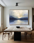 Multicolor Silent Horizon - Hand-Painted Blue Abstract Landscape Oil Painting - Artwallpainting