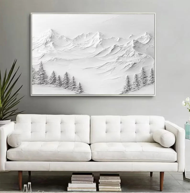 Multicolor Silent Peaks-Texture Sculpture Snow Mountain Wall Art - Artwallpainting