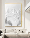Multicolor Silent Peaks-Texture Sculpture Snow Mountain Wall Art - Artwallpainting