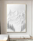 Multicolor Silent Peaks-Texture Sculpture Snow Mountain Wall Art - Artwallpainting