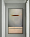Multicolor Silent Voyage-Modern Minimalist Style Solitary Boat Abstract Wall Art - Artwallpainting