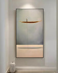 Multicolor Silent Voyage-Modern Minimalist Style Solitary Boat Abstract Wall Art - Artwallpainting