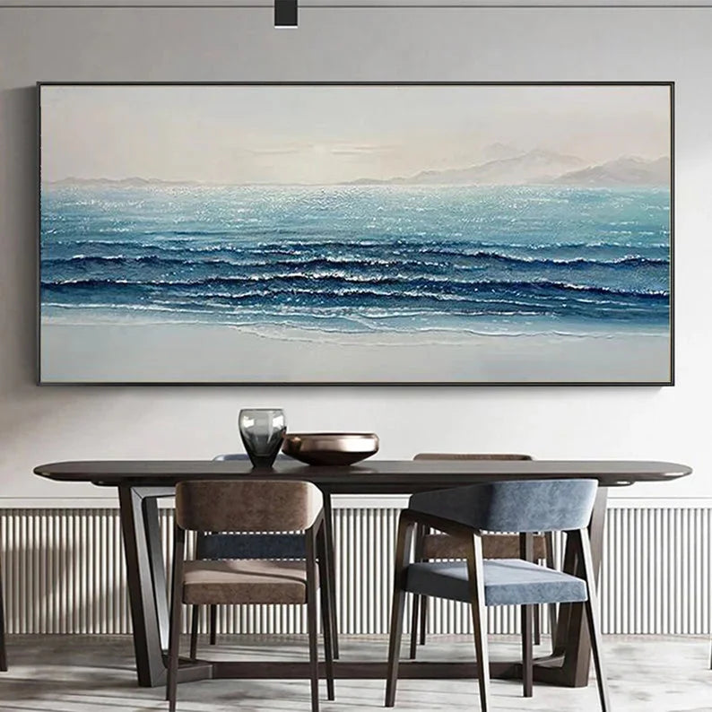 Multicolor Silent Waves-Modern Home Three-Dimensional Sea View Texture Wall Art - Artwallpainting