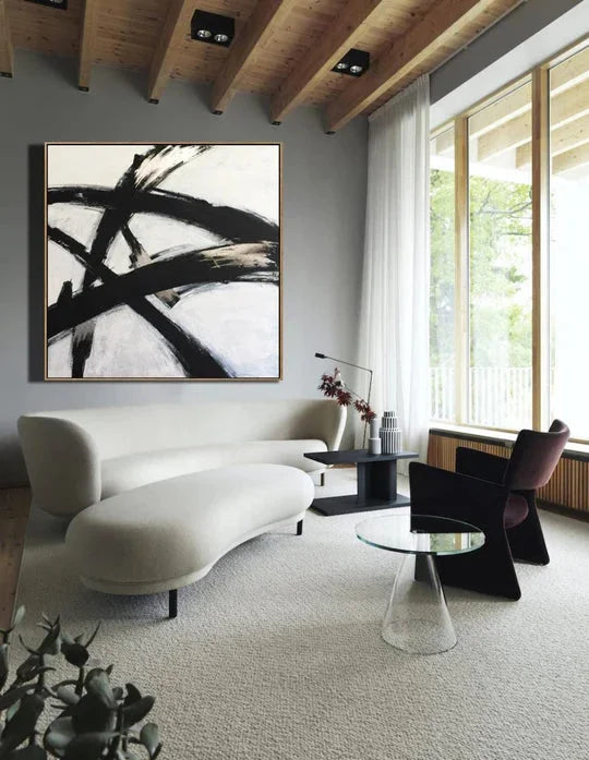 Multicolor Simplicity In Lines-Minimalist Abstract Brushwork Dance Texture Wall Art - Artwallpainting