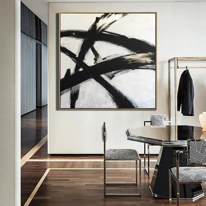 Multicolor Simplicity In Lines-Minimalist Abstract Brushwork Dance Texture Wall Art - Artwallpainting