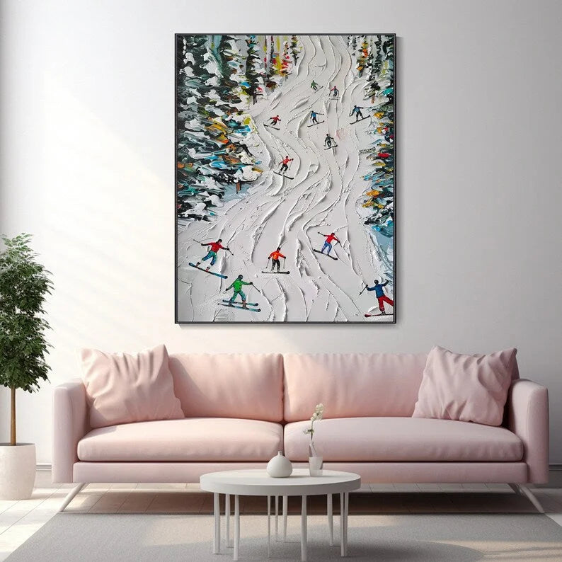 Multicolor Ski Sport Texture Wall Art Personalized Gift - Artwallpainting