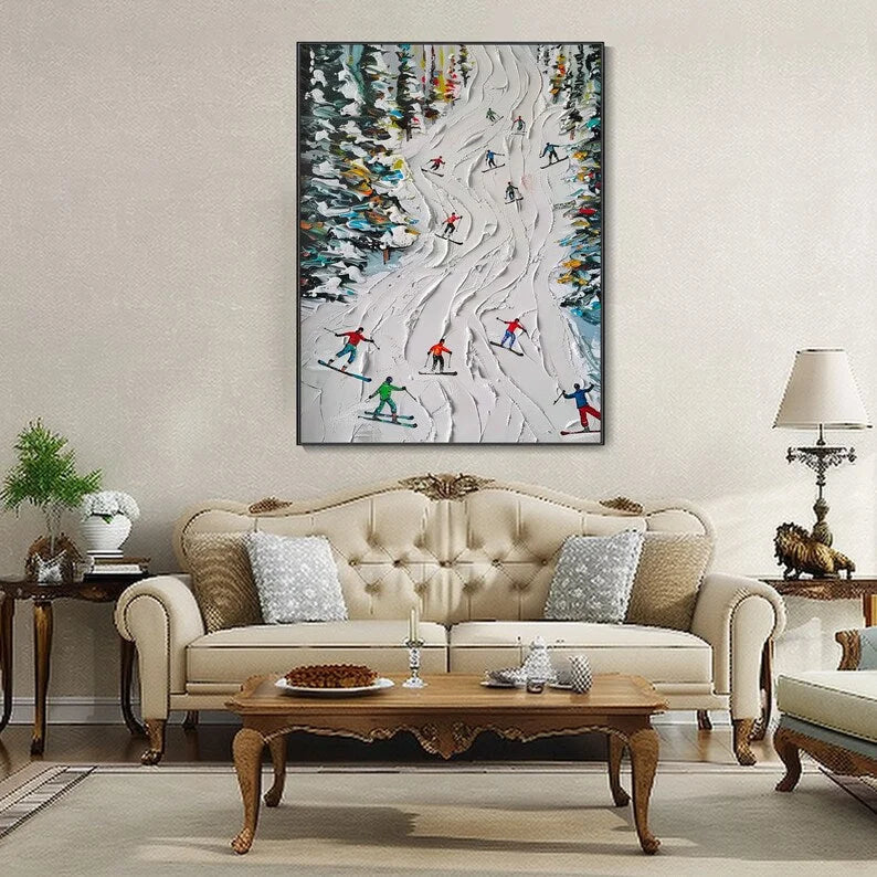 Multicolor Ski Sport Texture Wall Art Personalized Gift - Artwallpainting