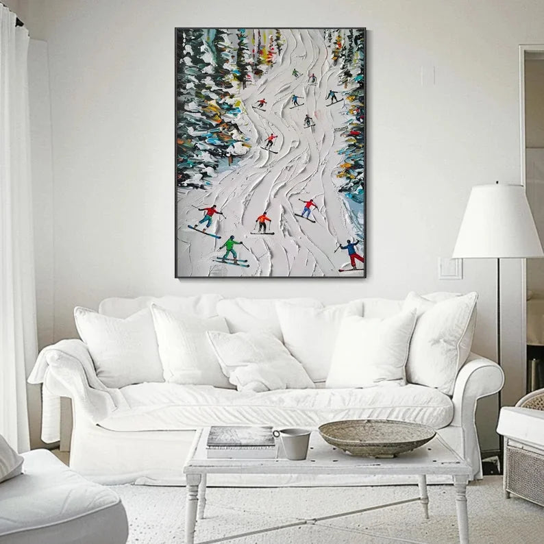 Multicolor Ski Sport Texture Wall Art Personalized Gift - Artwallpainting