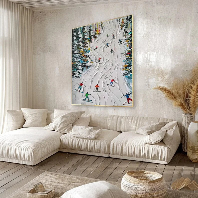 Multicolor Ski Sport Texture Wall Art Personalized Gift - Artwallpainting