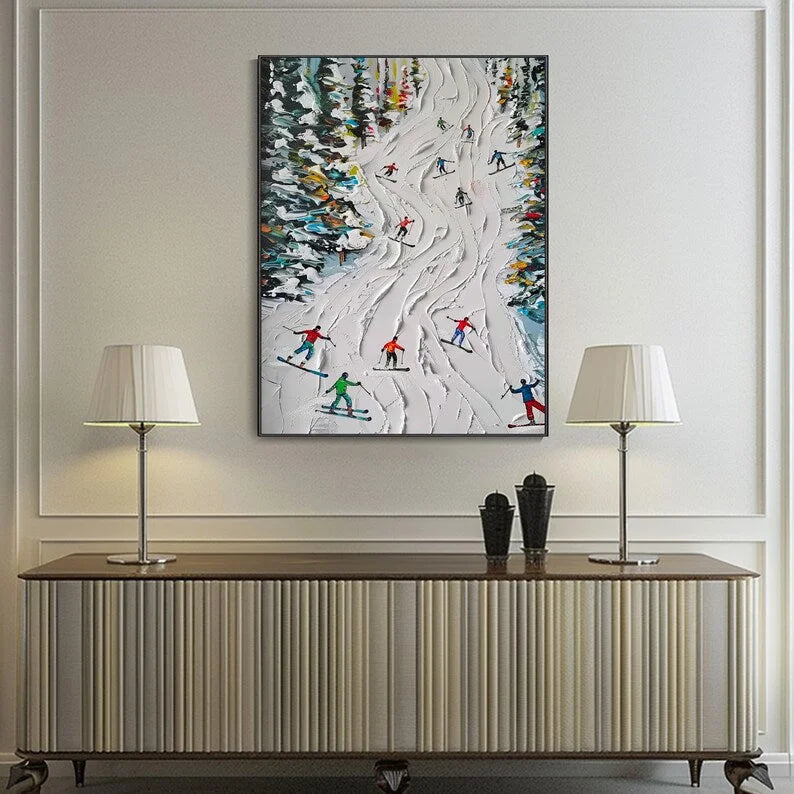 Multicolor Ski Sport Texture Wall Art Personalized Gift - Artwallpainting