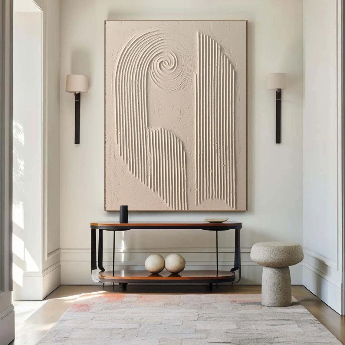 Multicolor Spiral Harmony Textured Art - Artwallpainting