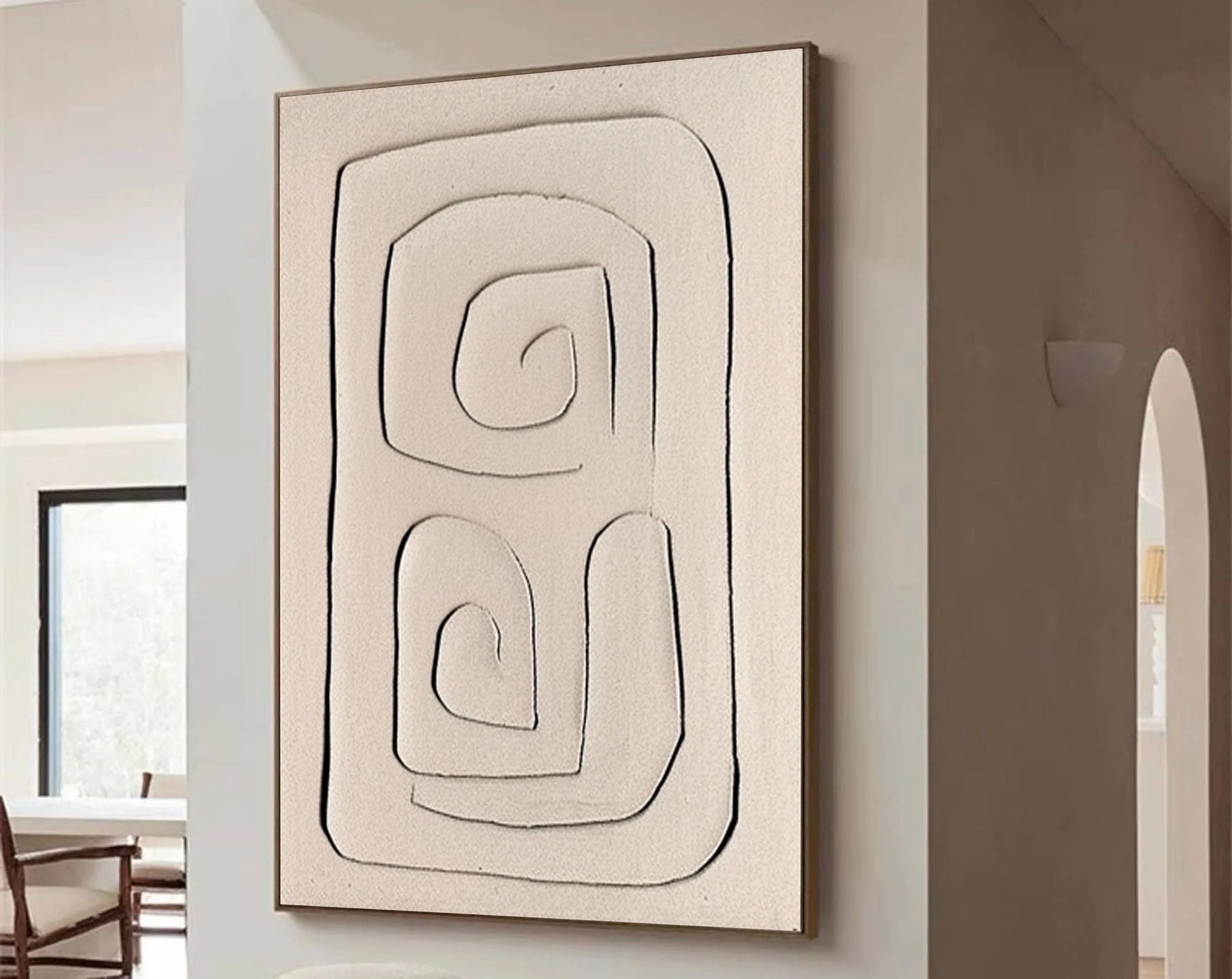 Multicolor Spiral Minimalist Textured Canvas Art - Artwallpainting