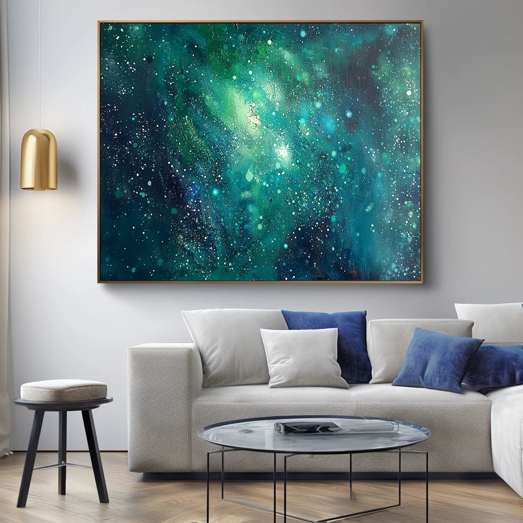 Multicolor Stellar Dreams - Hand-Painted Deep Sea Starry Sky Abstract Oil Painting Wall Art - Artwallpainting