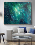 Multicolor Stellar Dreams - Hand-Painted Deep Sea Starry Sky Abstract Oil Painting Wall Art - Artwallpainting