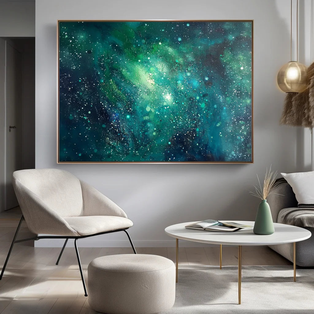 Multicolor Stellar Dreams - Hand-Painted Deep Sea Starry Sky Abstract Oil Painting Wall Art - Artwallpainting