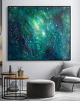 Multicolor Stellar Dreams - Hand-Painted Deep Sea Starry Sky Abstract Oil Painting Wall Art - Artwallpainting